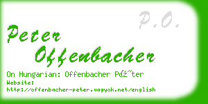 peter offenbacher business card
